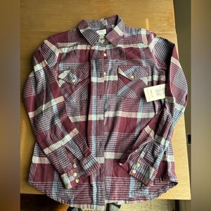 RVCA women flannel shirt Medium NWT
